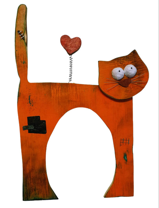 Gatto con cuore (altezza cm 43)