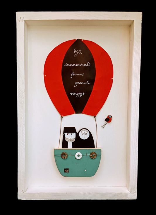 Quadro Mongolfiera Innamorati (cm 30x45)